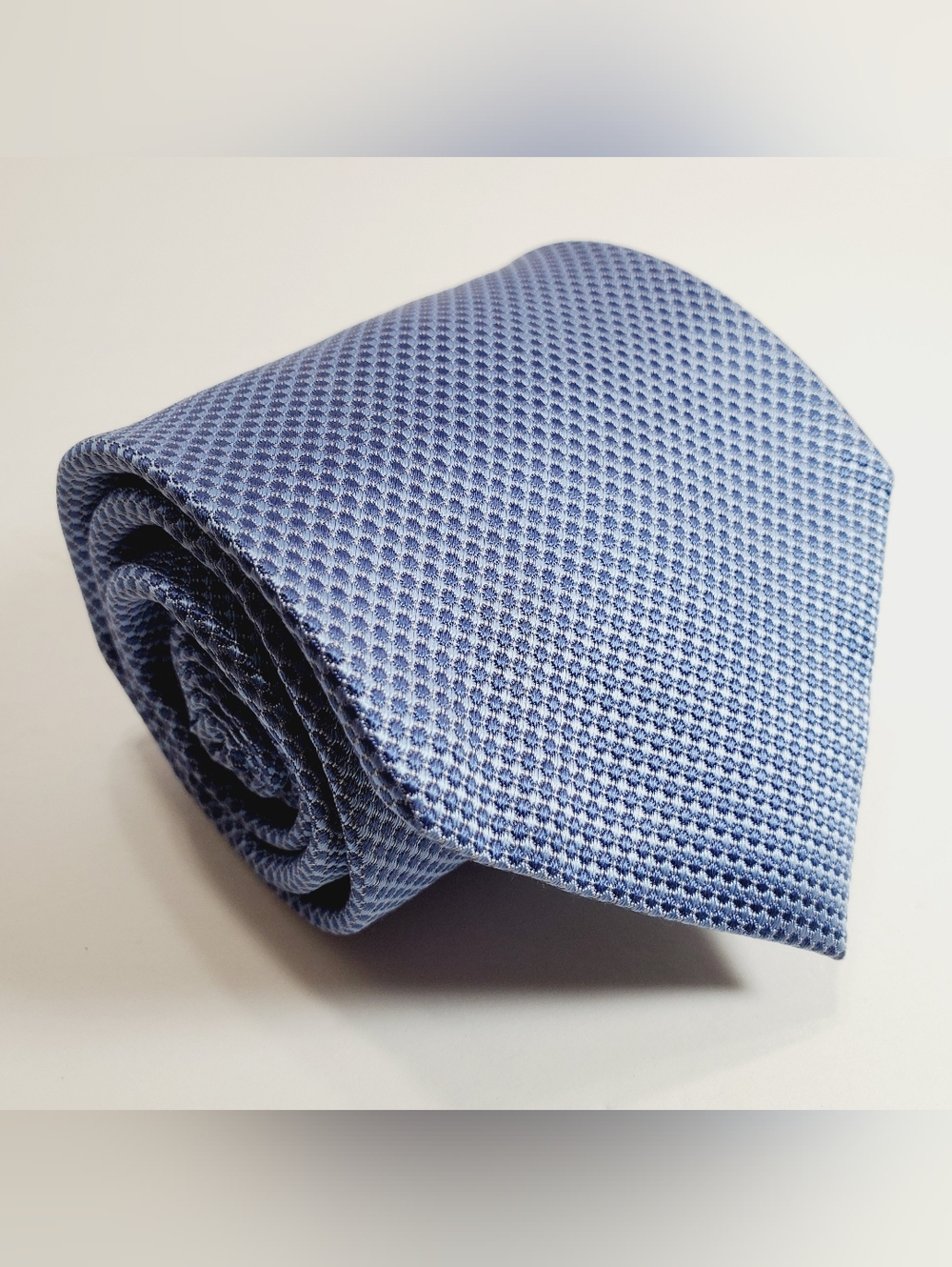 Saxony Collection Blue Geometric Pattern Men's Silk Neck Tie Jacquard Fabric
